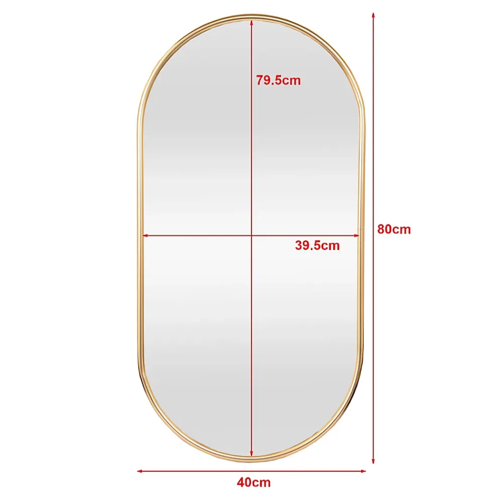 Helloshop26 Miroir mural ovale 40 x 80