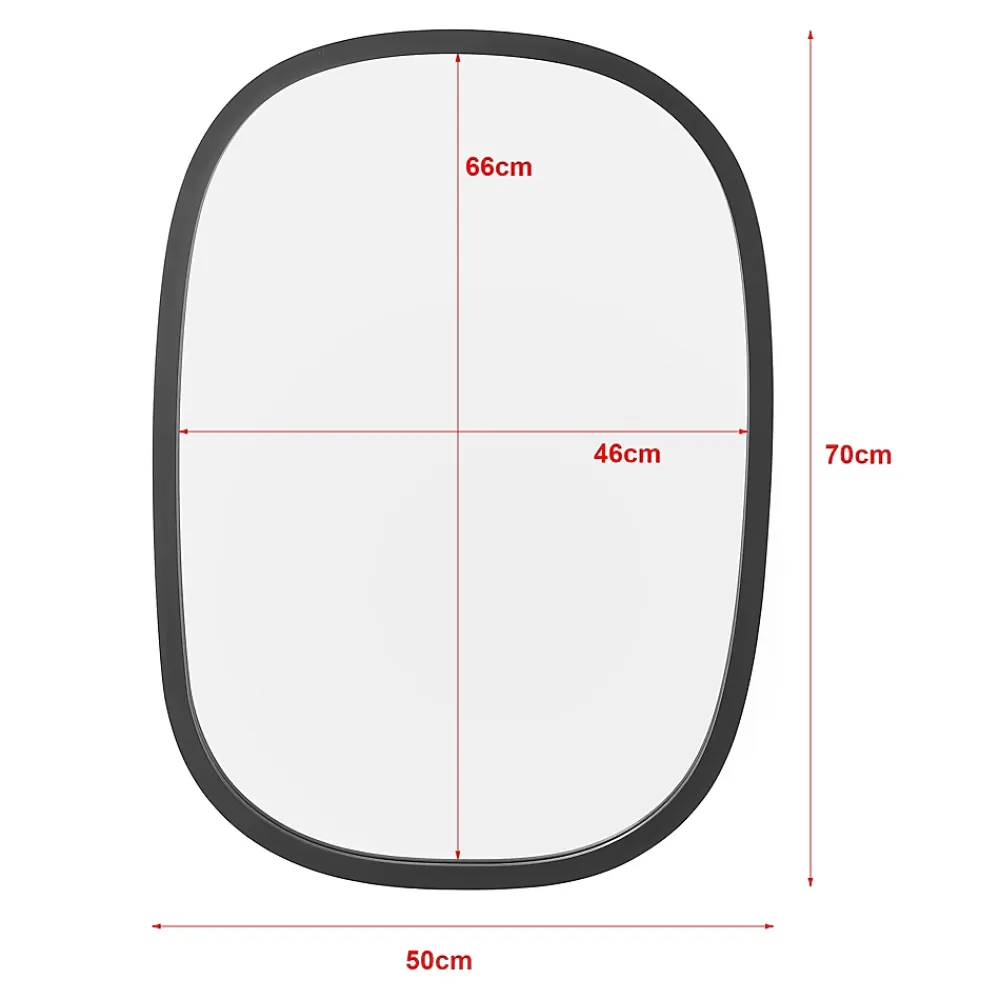 Miroir Simple|Helloshop26 Miroir mural ovale 70 x 50 noir