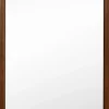Miroir Grossissant|Giantex Miroir Mural Peu Encombrant,avec Cadre en Bois Massif,Miroir HD,4 Crochets de Fixation,pour Salon,Chambre, Balcon, Entrée, Noyer