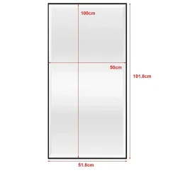 Miroir Simple|Helloshop26 Miroir mural rectangulaire 102 x 52 noir