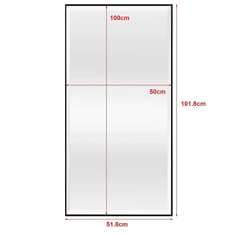 Miroir Simple|Helloshop26 Miroir mural rectangulaire 102 x 52 noir