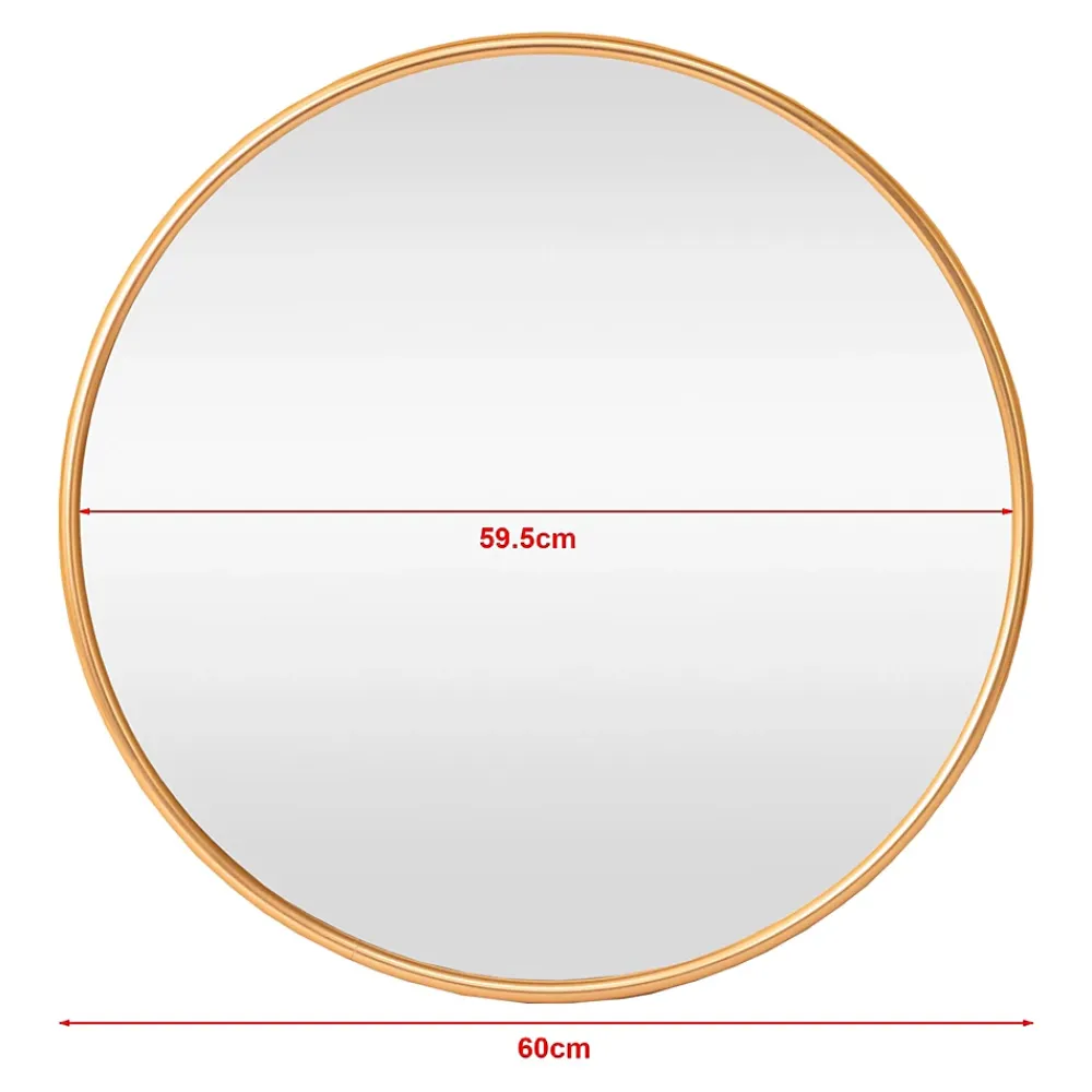 Helloshop26 Miroir mural rond 60 cm aluminium aluminium