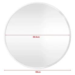 Helloshop26 Miroir mural rond 60 cm blanc blanc