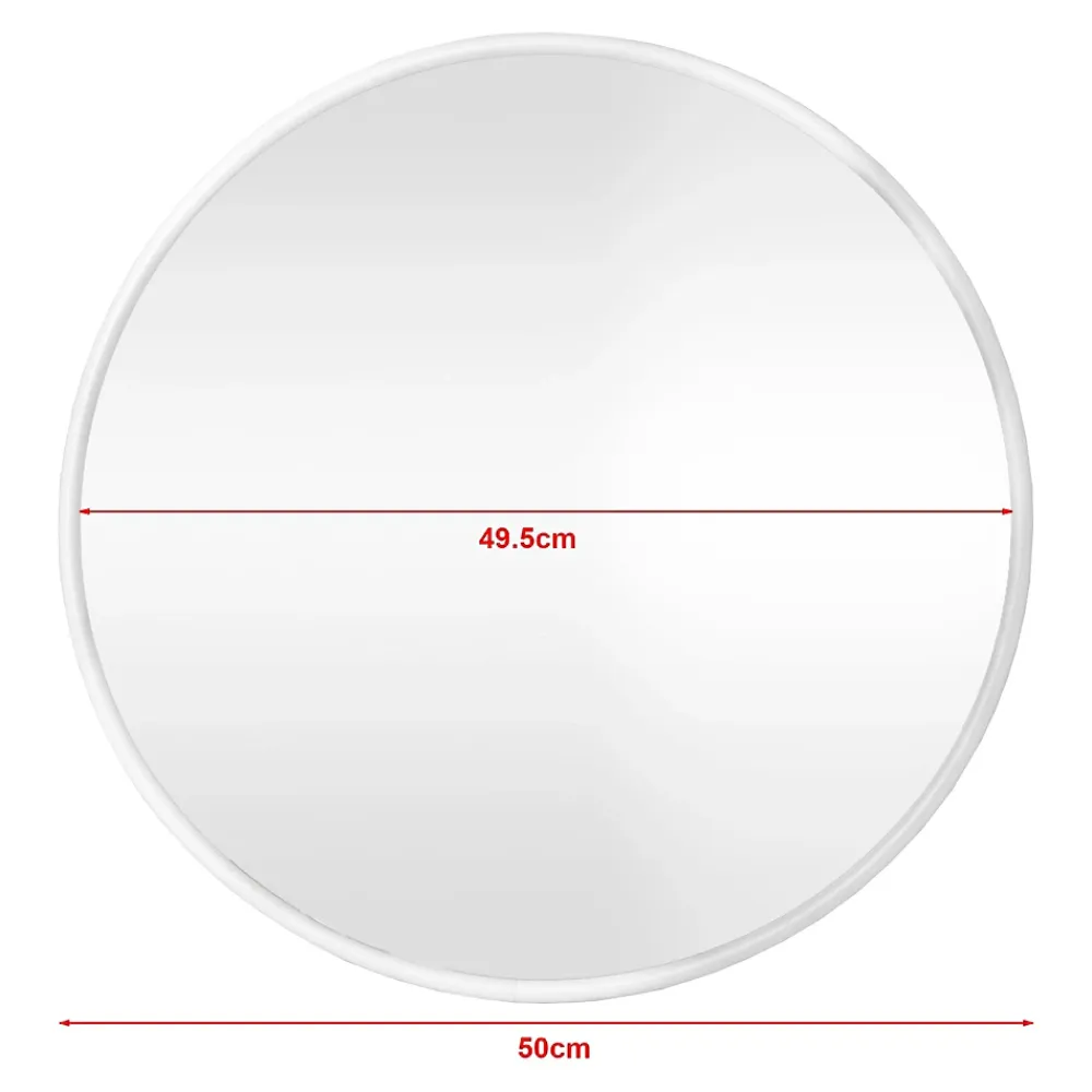 Miroir Simple|Helloshop26 Miroir mural rond 50 cm blanc blanc