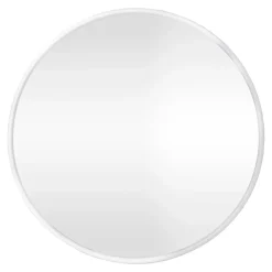 Helloshop26 Miroir mural rond 40 cm blanc blanc
