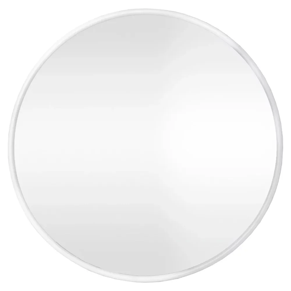 Helloshop26 Miroir mural rond 40 cm blanc blanc