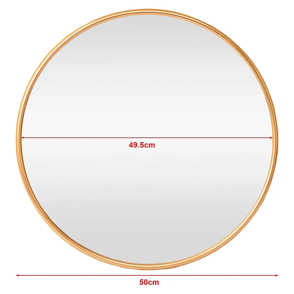 Miroir Simple|Helloshop26 Miroir mural rond 50 cm dore
