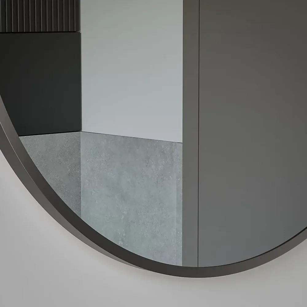 Miroir Simple|Bernstein Miroir mural rond design de salle de bain, cadre en aluminium, verre 4mm - 8232 - Couleur et Noir, 60cm