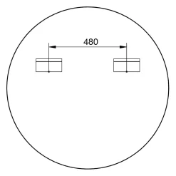 Bernstein Miroir mural rond design de salle de bain, cadre en aluminium, verre 4mm - 8232 - Couleur et Blanc, 100cm