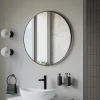 Miroir Simple|Bernstein Miroir mural rond design de salle de bain, cadre en aluminium, verre 4mm - 8232 - Couleur et Noir, 80cm