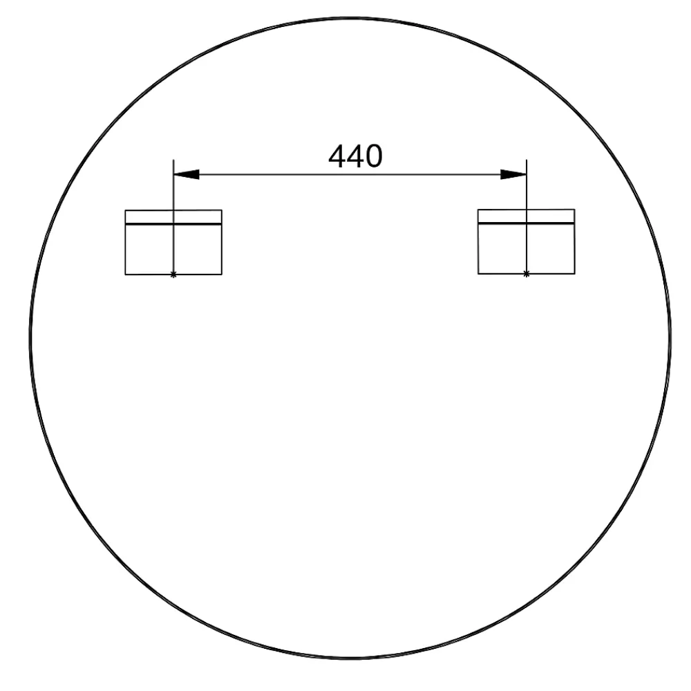 Miroir Simple|Bernstein Miroir mural rond design de salle de bain, cadre en aluminium, verre 4mm - 8232 - Couleur et Noir, 80cm