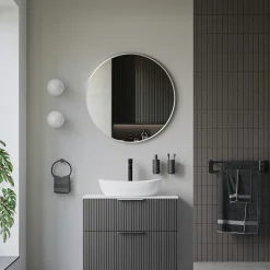Bernstein Miroir mural rond design de salle de bain, cadre en aluminium, verre 4mm - 8232 - Couleur et Blanc, 80cm