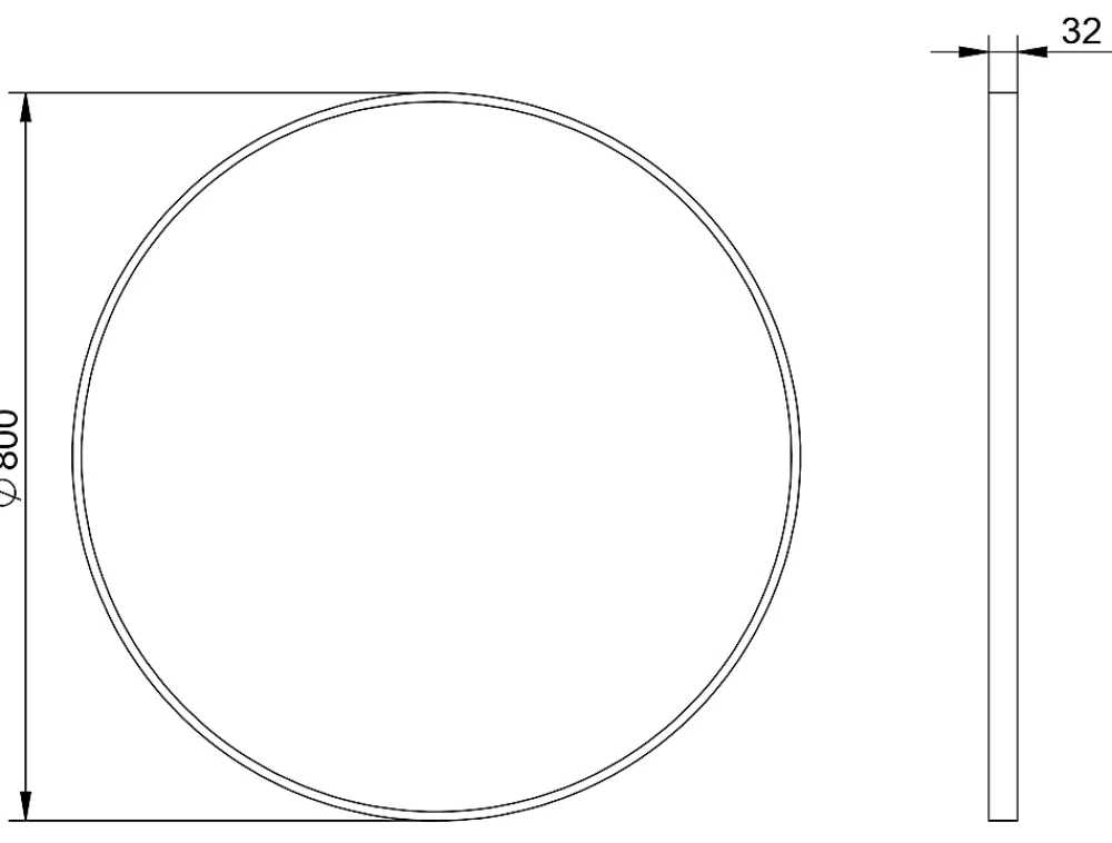 Bernstein Miroir mural rond design de salle de bain, cadre en aluminium, verre 4mm - 8232 - Couleur et 80cm, Or