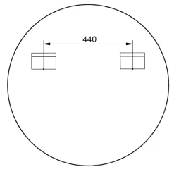 Bernstein Miroir mural rond design de salle de bain, cadre en aluminium, verre 4mm - 8232 - Couleur et 80cm, Or