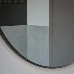 Miroir Simple|Bernstein Miroir mural rond design de salle de bain, cadre en aluminium, verre 4mm - 8232 - Couleur et Noir, 100cm