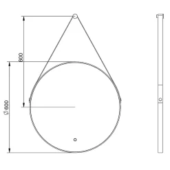 Miroir Lumineux|Bernstein Miroir mural rond salle de bain lumineux LED suspendu, fontion chauffante anti-buée et lumière réglable, Diamètre 60 cm, 2884