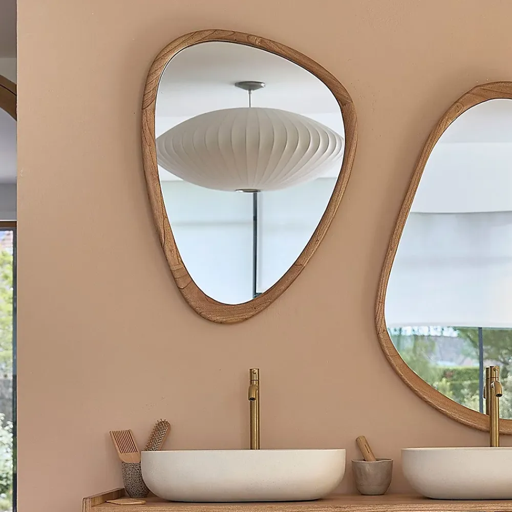 Miroir Simple|Berah Getah Miroir organique en mindi massif 75x60 cm