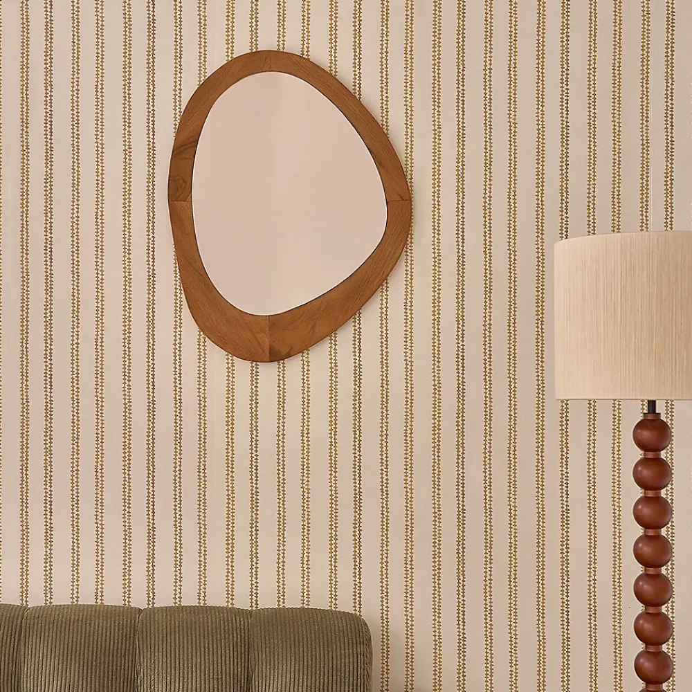 Berah Getah Miroir organique en teck massif 75x60 cm