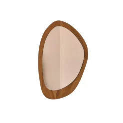 Berah Getah Miroir organique en teck massif 90x60 cm