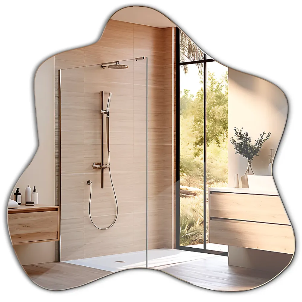 Miroir Simple|Tulup Miroir organique 68 x 67 cm idéal pour maquillage et salle de bain