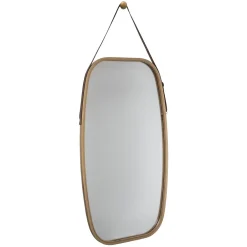 Miroir Simple|5Five Miroir ovale lanière cuir 77x43cm -