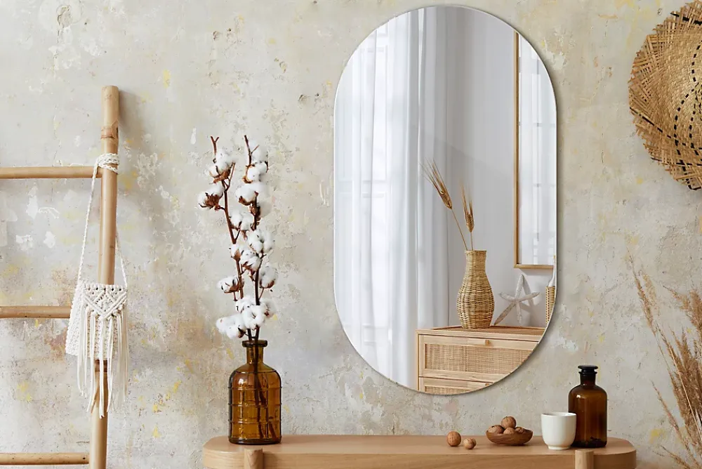 Miroir Simple|Tulup Miroir ovale 58x100 cm grand format intérieur 1 pièce