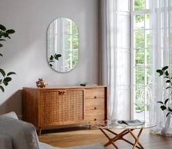 Miroir Simple|Tulup Miroir ovale 58x100 cm grand format intérieur 1 pièce