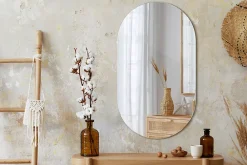 Miroir Simple|Tulup Miroir ovale 52x90 cm élégant entrée 1 pièce