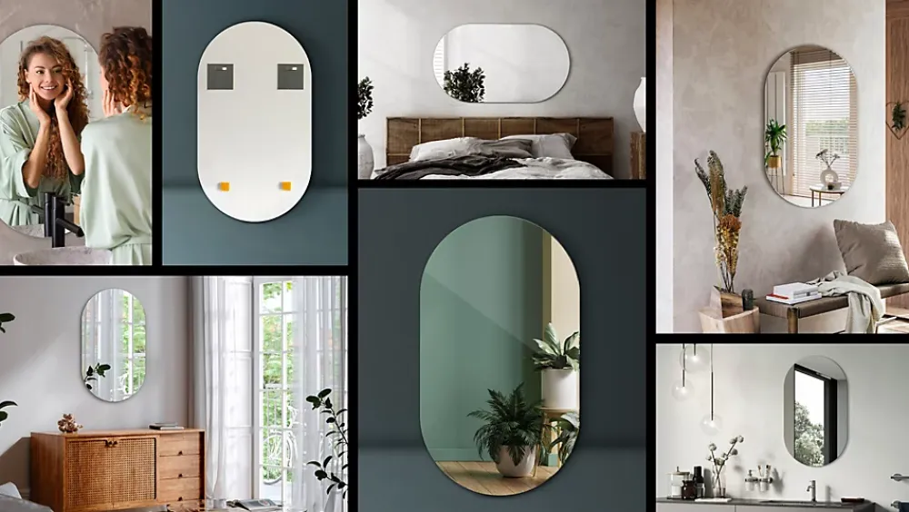 Miroir Simple|Tulup Miroir ovale 52x90 cm élégant entrée 1 pièce