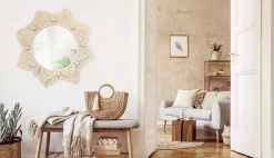 Rea MIROIR BOHO 322048 53CM BEIGE 55X55X1CM