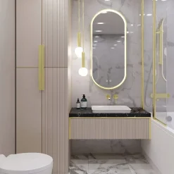 Miroir Lumineux|Rea MIROIR LED OVL GOLD 50X100CM 0