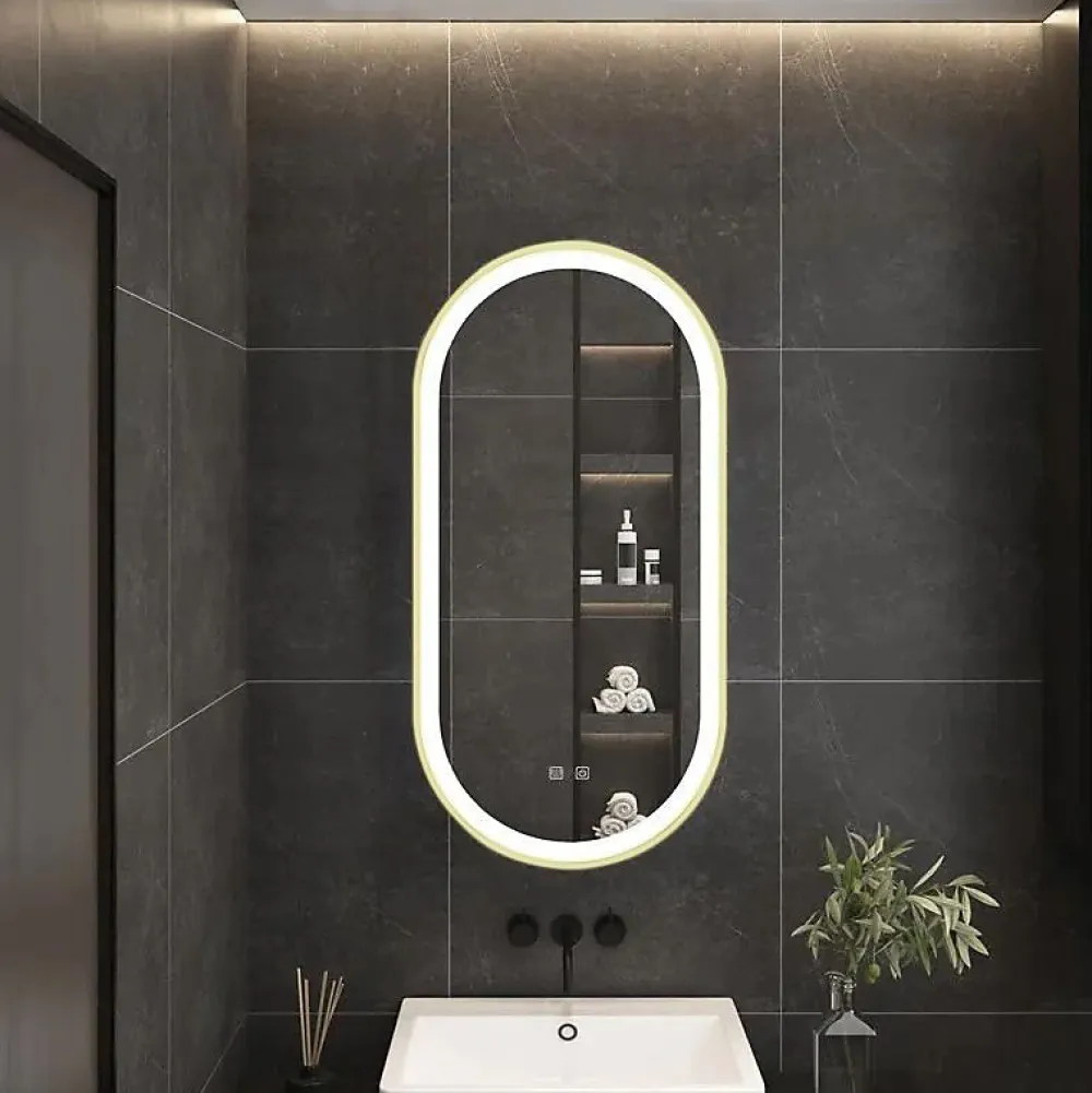 Miroir Lumineux|Rea MIROIR LED OVL GOLD 50X100CM 0