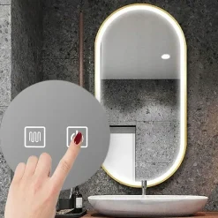 Miroir Lumineux|Rea MIROIR LED OVL GOLD 50X100CM 0