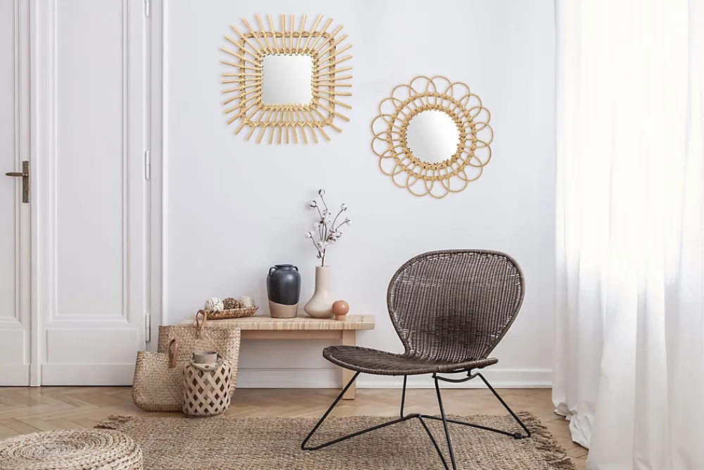 Miroir Simple|Rea MIROIR QDJ071 45CM BEIGE 45X45X2,5CM