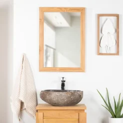 Miroir Simple|Wanda Collection Miroir rectangle en teck massif 70x50 cm