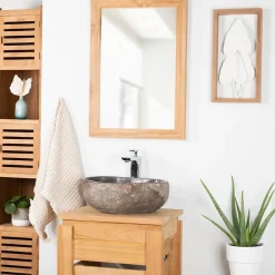 Miroir Simple|Wanda Collection Miroir rectangle en teck massif 70x50 cm