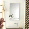 Miroir Simple|Mob-In Miroir rectangulaire 40 x 70 cm SIMONA avec tablette en métal