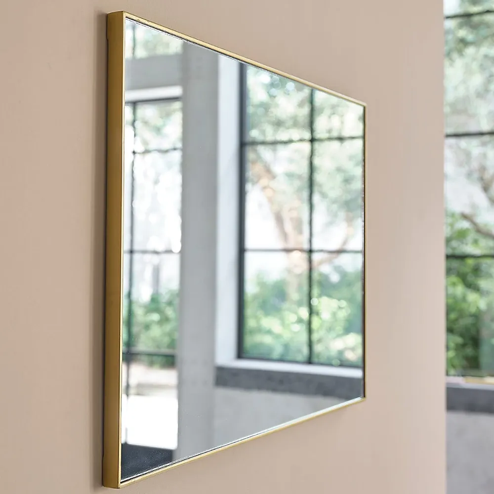 Berah Getah Miroir rectangulaire en métal doré