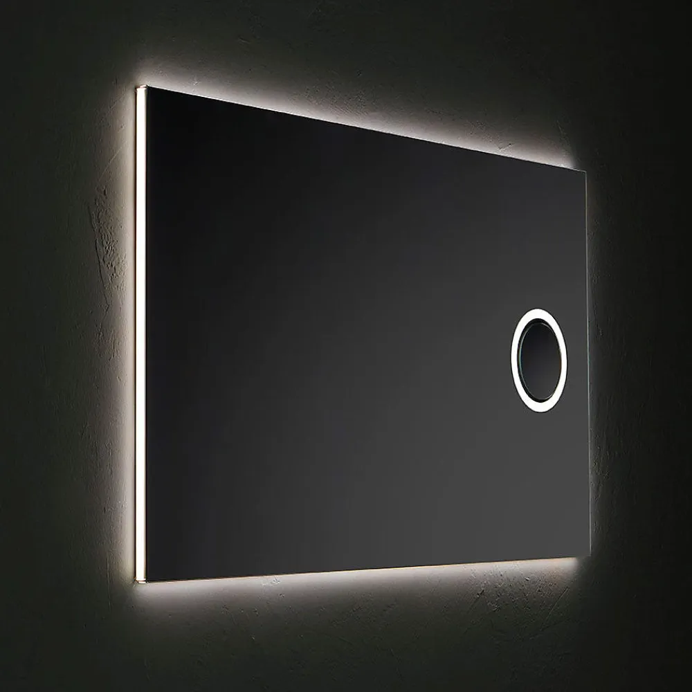 Kiamami Valentina Miroir Rectangulaire Rétroéclairé Led 120X70 Avec Miroir Grossissant