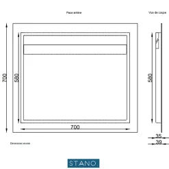 Stano Miroir rectangulaire sans cadre DORIA largeur 80 cm