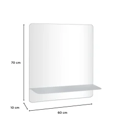 Mob-In Miroir rectangulaire SORRENTO avec tablette en métal