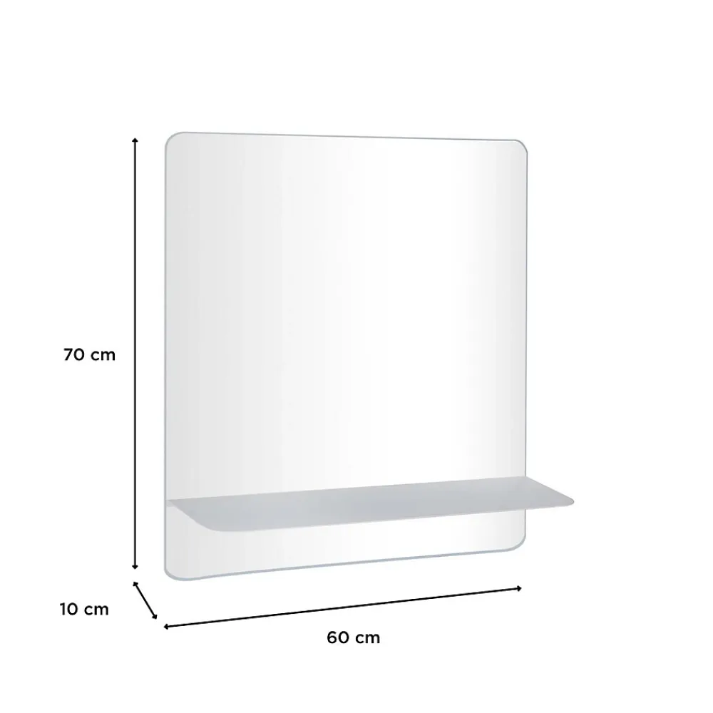 Mob-In Miroir rectangulaire SORRENTO avec tablette en métal