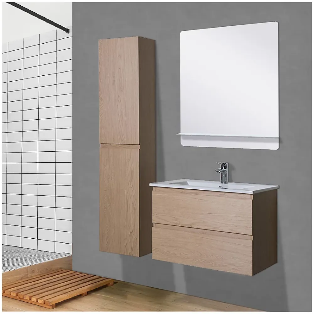 Mob-In Miroir rectangulaire SORRENTO avec tablette en métal