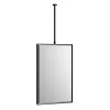 Miroir Simple|Bernstein Miroir rectangulaire suspendu cadre aluminium noir, rotation 360, réglable en hauteur, pour salle de bain - 50x80cm - 2145