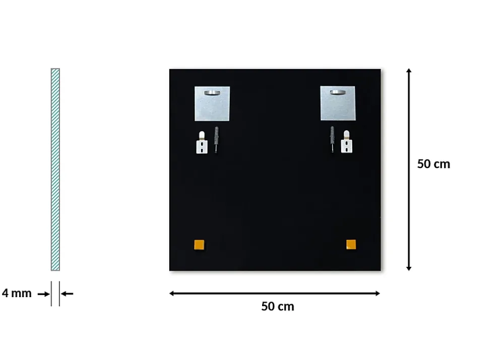 Miroir Simple|Tulup Miroir rectangulaire 50 x 50 cm Pour Le Maquillage