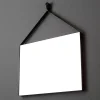 Kiamami Valentina Miroir Rectangulaire 70X50 Cm Avec Cadre En Cuir Noir Design Moderne