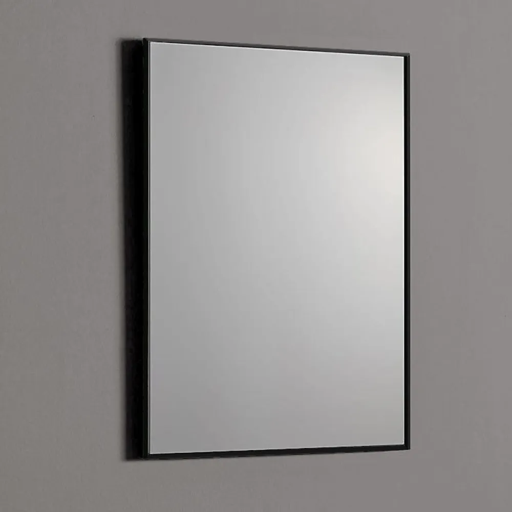 Miroir Grossissant|Kiamami Valentina Miroir Rectangulaire 50X70 Cm Avec Cadre En Pvc Et Bordure Noire Mate