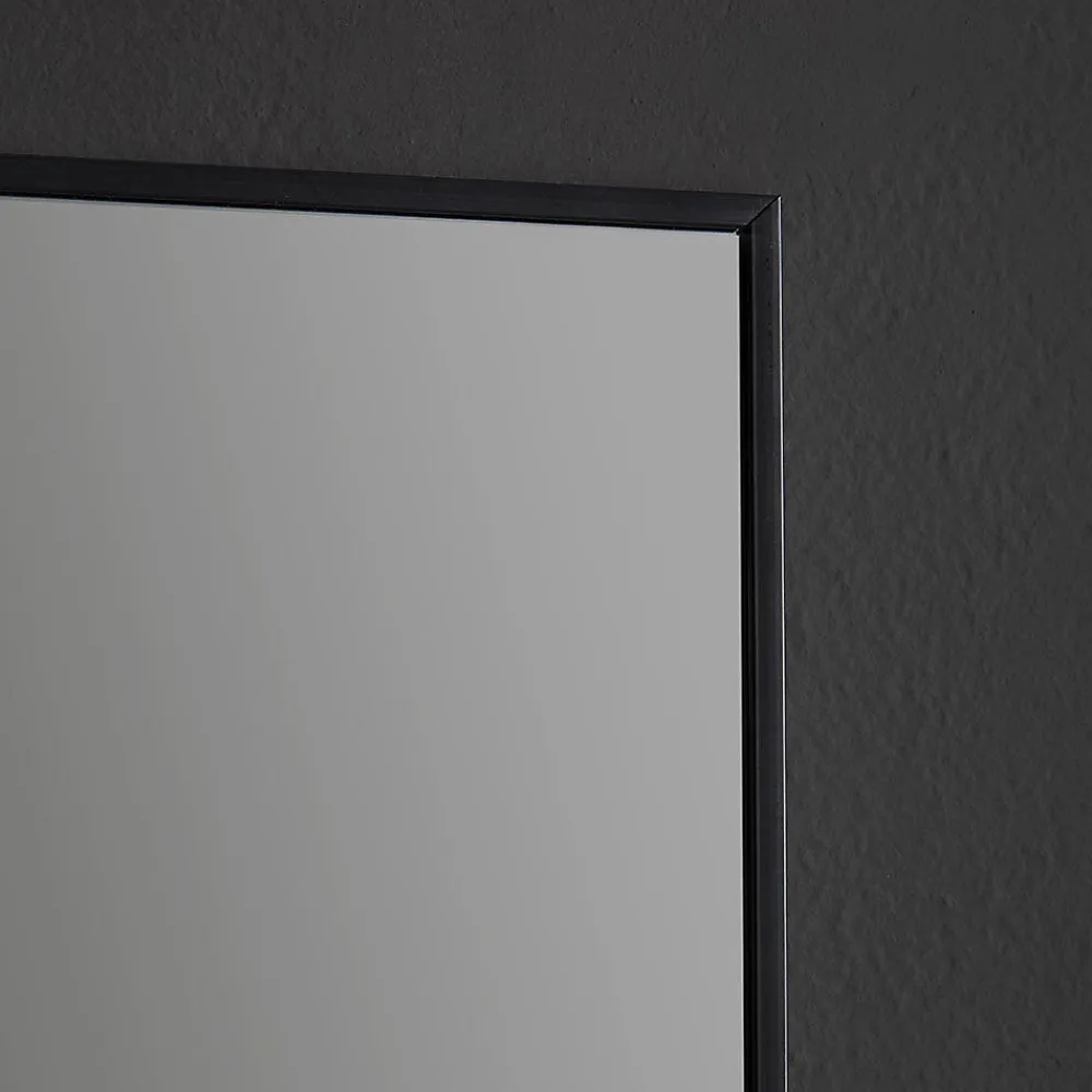 Miroir Grossissant|Kiamami Valentina Miroir Rectangulaire 50X70 Cm Avec Cadre En Pvc Et Bordure Noire Mate