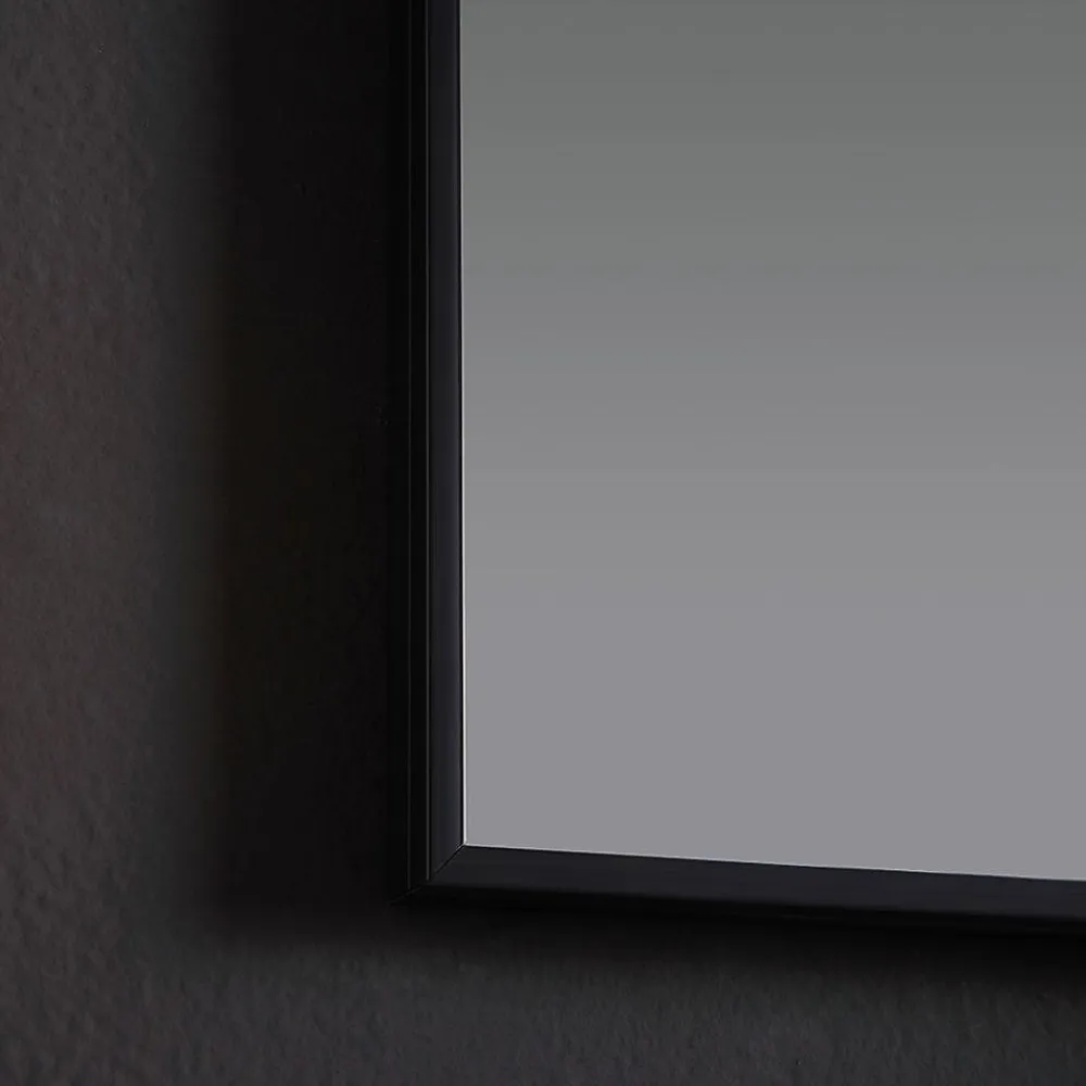 Miroir Grossissant|Kiamami Valentina Miroir Rectangulaire 50X70 Cm Avec Cadre En Pvc Et Bordure Noire Mate