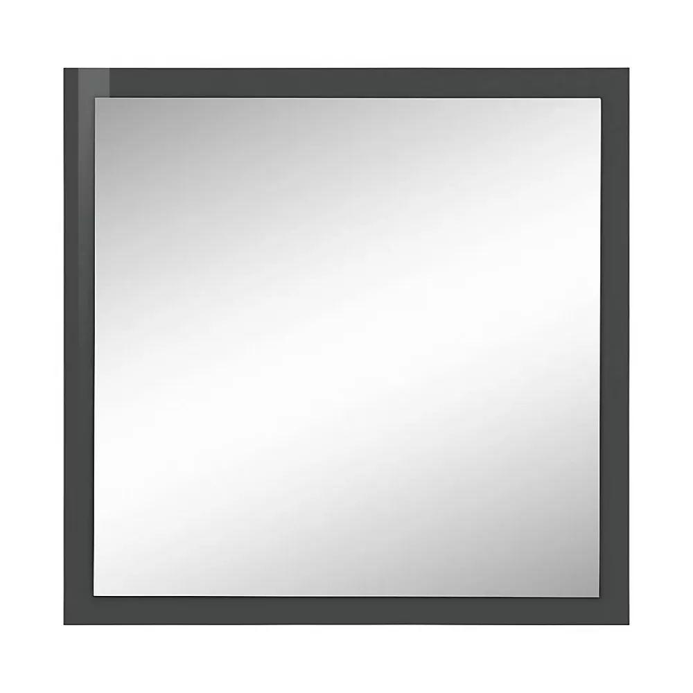 Miroir Simple|Dmora Miroir Rino, Miroir de salle de bain, 100% Made in Italy, 60x2h60 cm, Anthracite Brillant